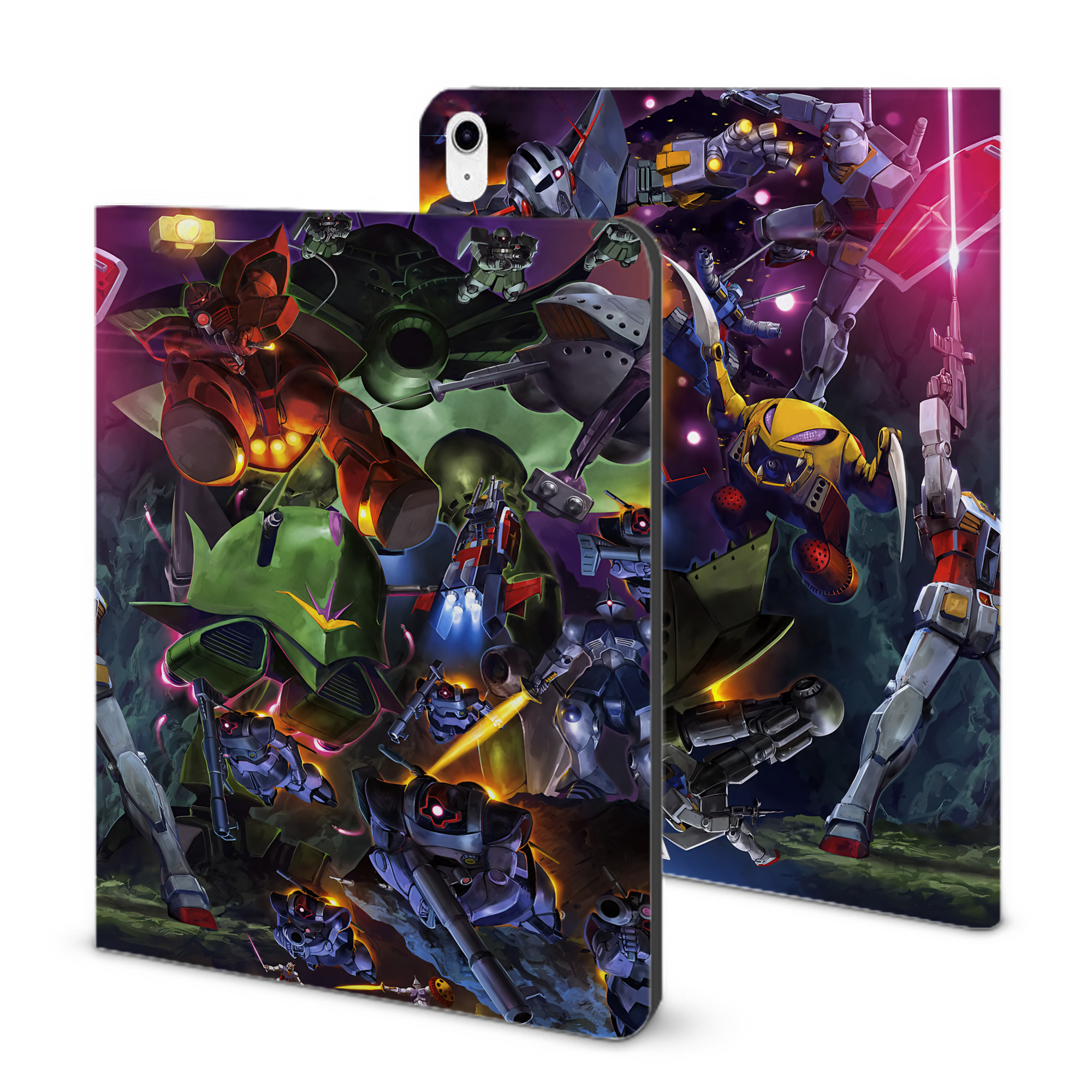 （画像用） 機動戦士ガンダム Mobile Suit Gundam IPad ケース ブック型 PUレザー TPU 耐衝撃 軽量 薄型 ペン収納なし 全面保護 IPad 各モデル対応